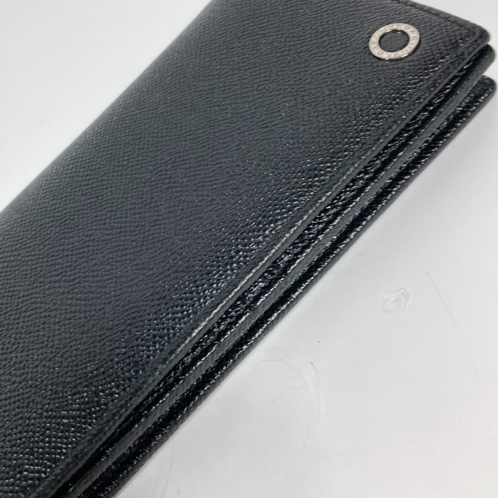 BVLGARI ロングウォレット ブリガリマン 2つ折り 長財布 レザー レディース ブラック