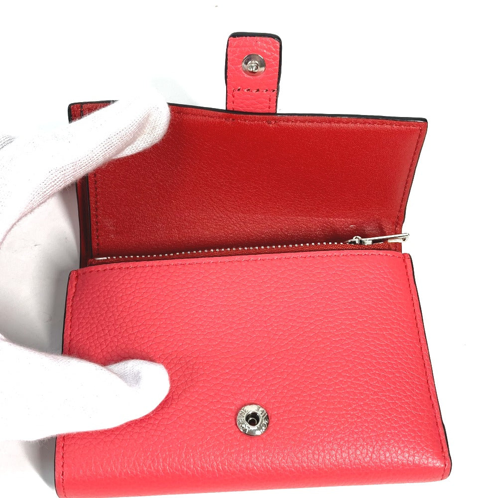 LOEWE バイカラー アナグラム スモール バーティカルウォレット コンパクトウォレット 3つ折り財布 レザー レディース ピンク