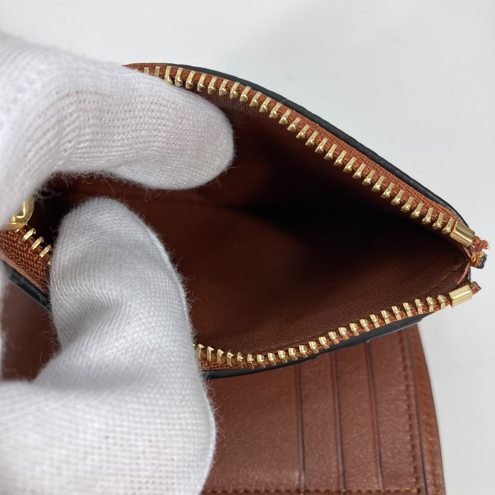 LOEWE コンパクトウォレット アナグラム スモール バーティカルウォレット 3つ折り財布 レザー レディース イエロー