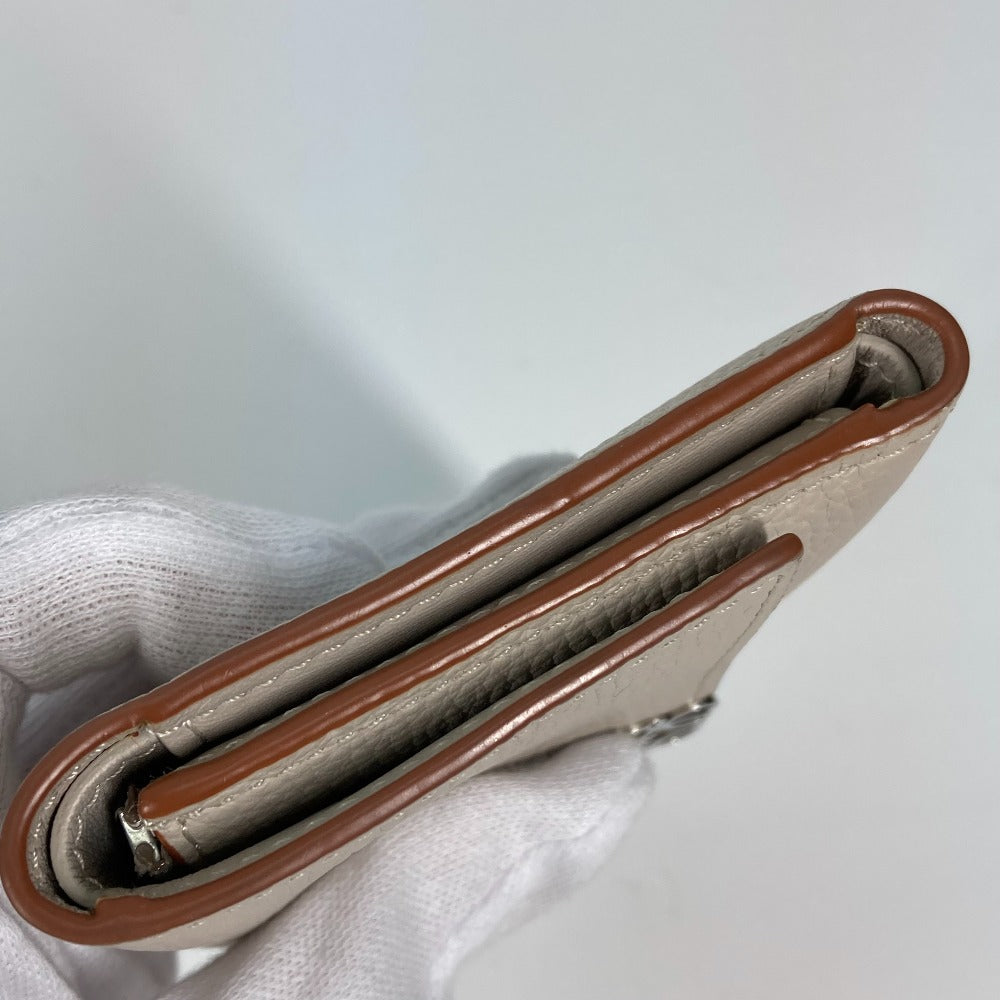 LOEWE C821S33X07 アナグラム バーティカル ウォレット スモール コンパクトウォレット 3つ折り財布 レザー レディース ライトゴースト ベージュ