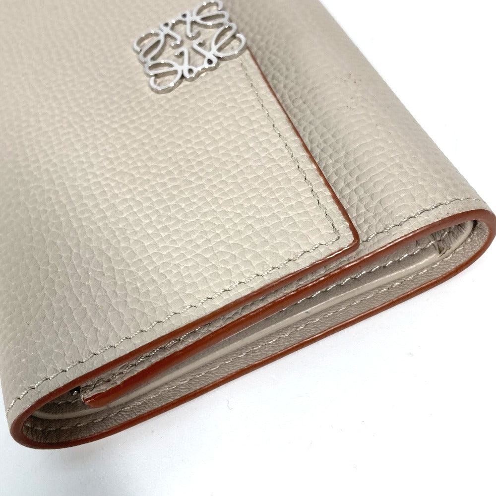 LOEWE C821S33X07 アナグラム バーティカル ウォレット スモール コンパクトウォレット 3つ折り財布 レザー レディース ライトゴースト ベージュ