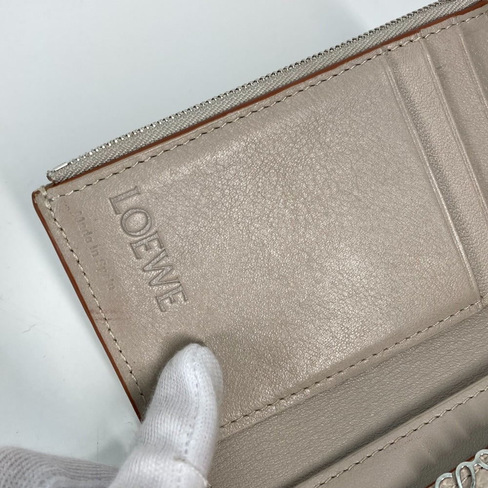 LOEWE C821S33X07 アナグラム バーティカル ウォレット スモール コンパクトウォレット 3つ折り財布 レザー レディース ライトゴースト ベージュ