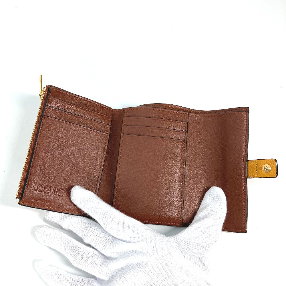 LOEWE C660Z41X01 コンパクトウォレット コンパクト ジップウォレット 2つ折り財布 レザー レディース トフィー/タン ブラウン