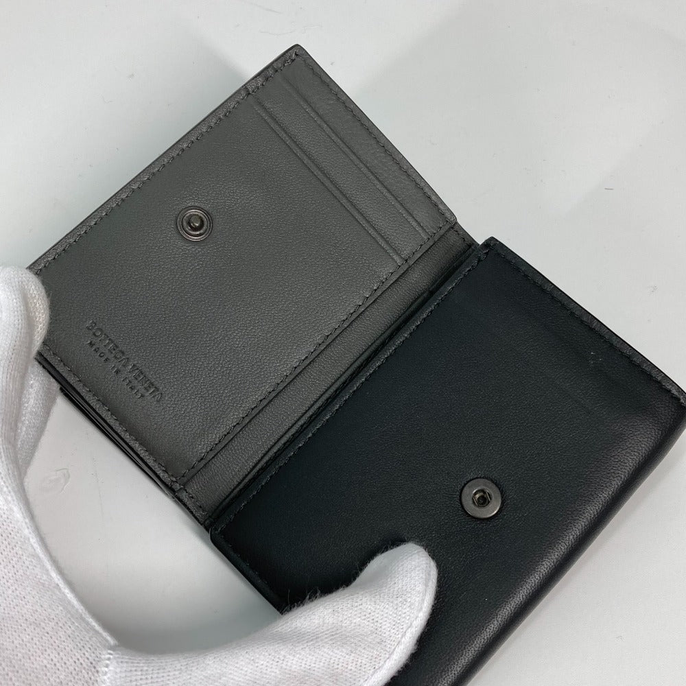 BOTTEGA VENETA 515385 イントレチャート コンパクトウォレット 3つ折り財布 レザー メンズ ブラック