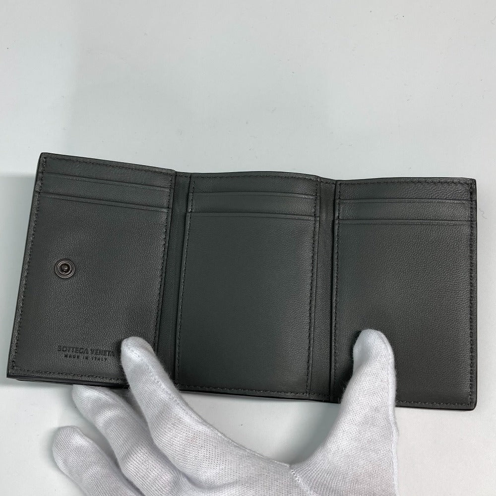 BOTTEGA VENETA 515385 イントレチャート コンパクトウォレット 3つ折り財布 レザー メンズ ブラック