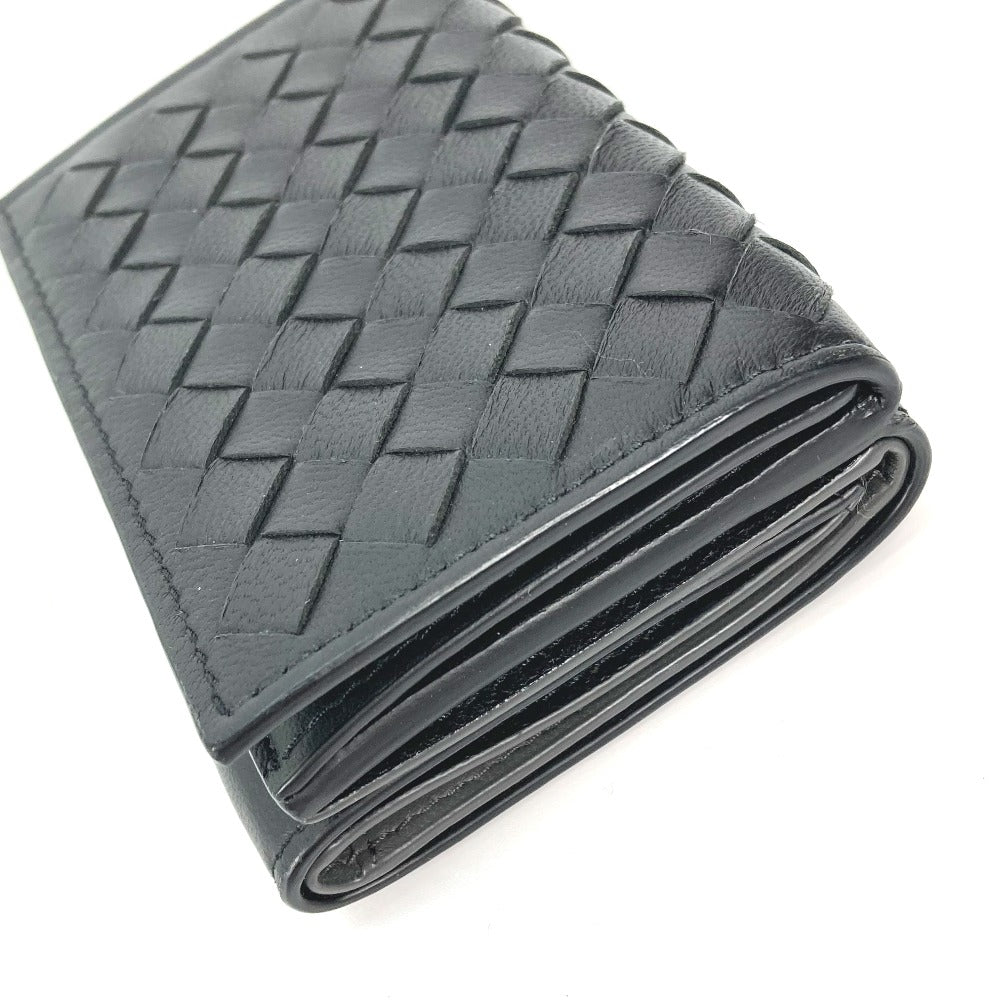 BOTTEGA VENETA 515385 イントレチャート コンパクトウォレット 3つ折り財布 レザー メンズ ブラック