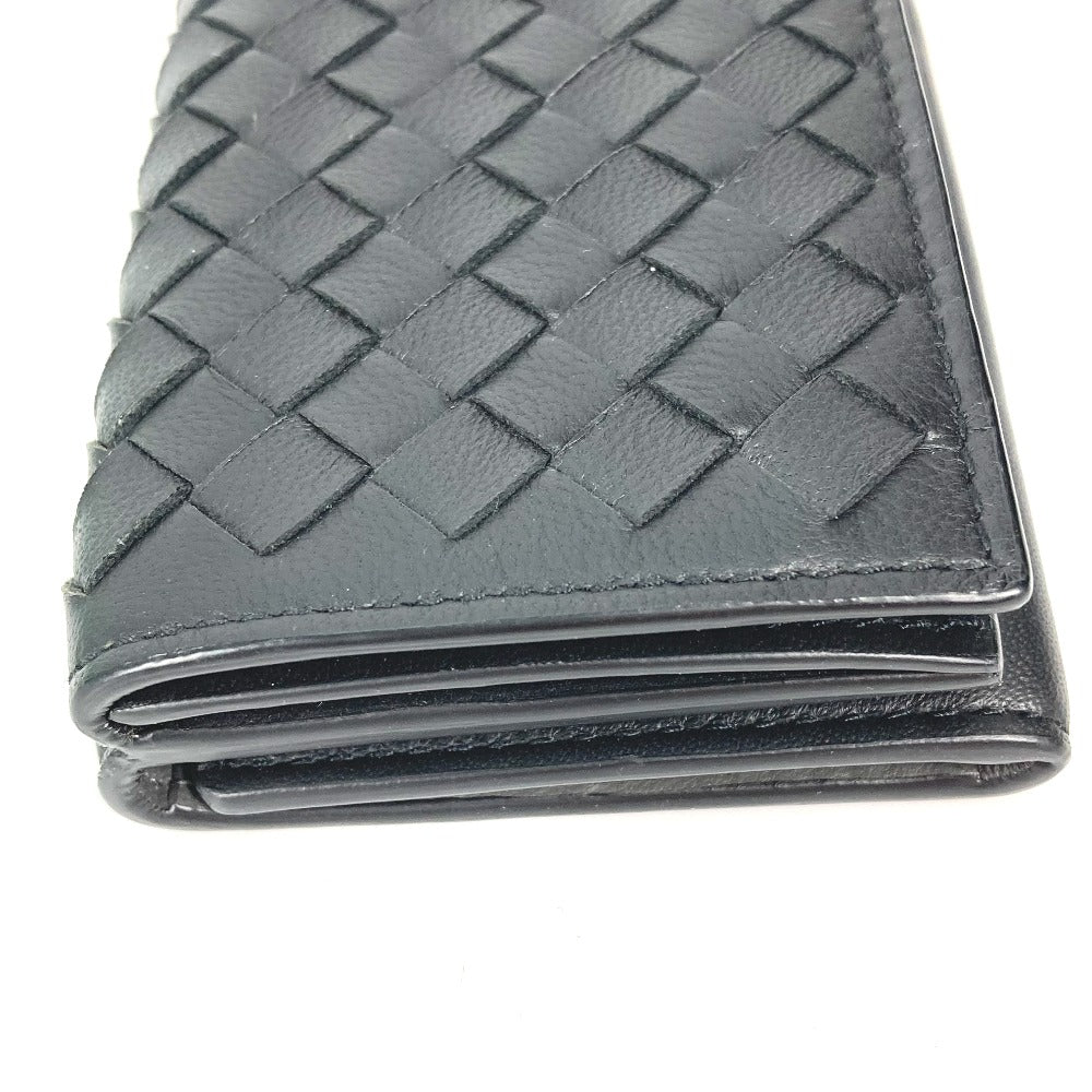 BOTTEGA VENETA 515385 イントレチャート コンパクトウォレット 3つ折り財布 レザー メンズ ブラック