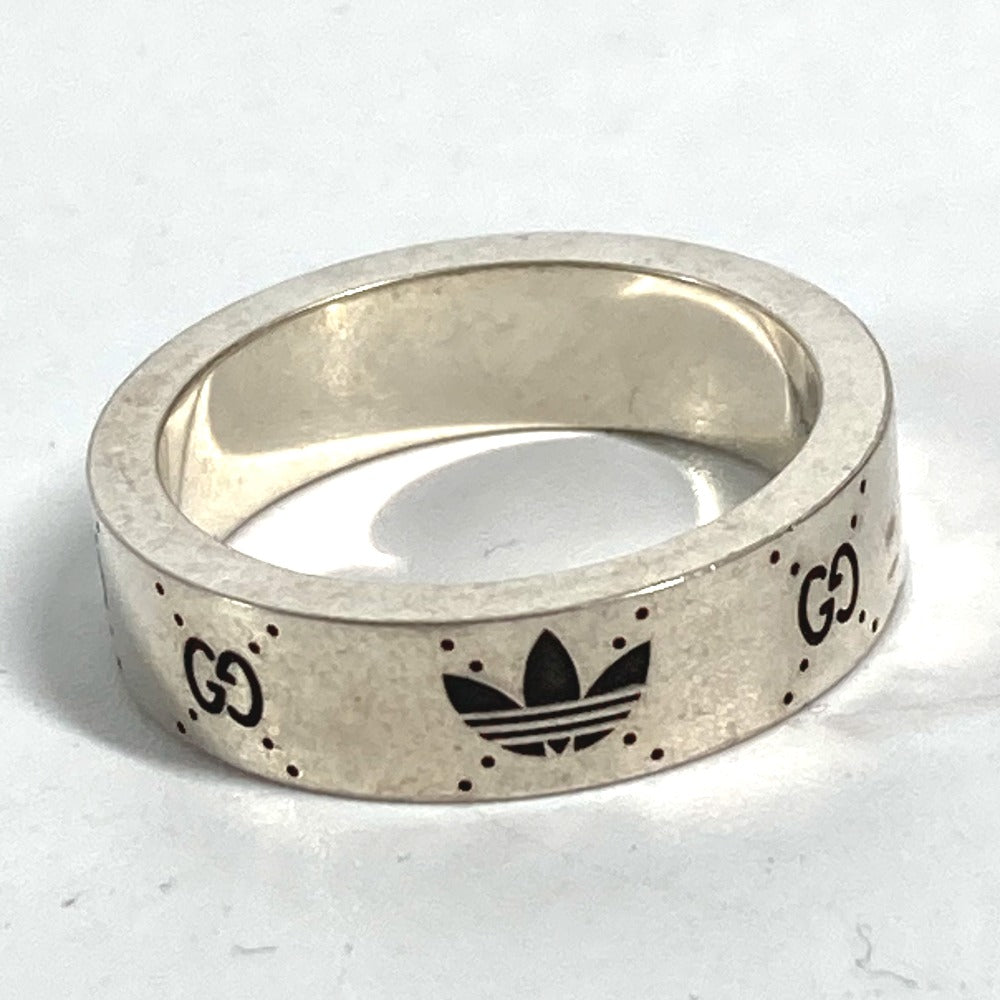 GUCCI 702766 アディダス adidas コラボ エングレービング ワイド リング アクセサリー リング・指輪 AG925 メンズ シルバー