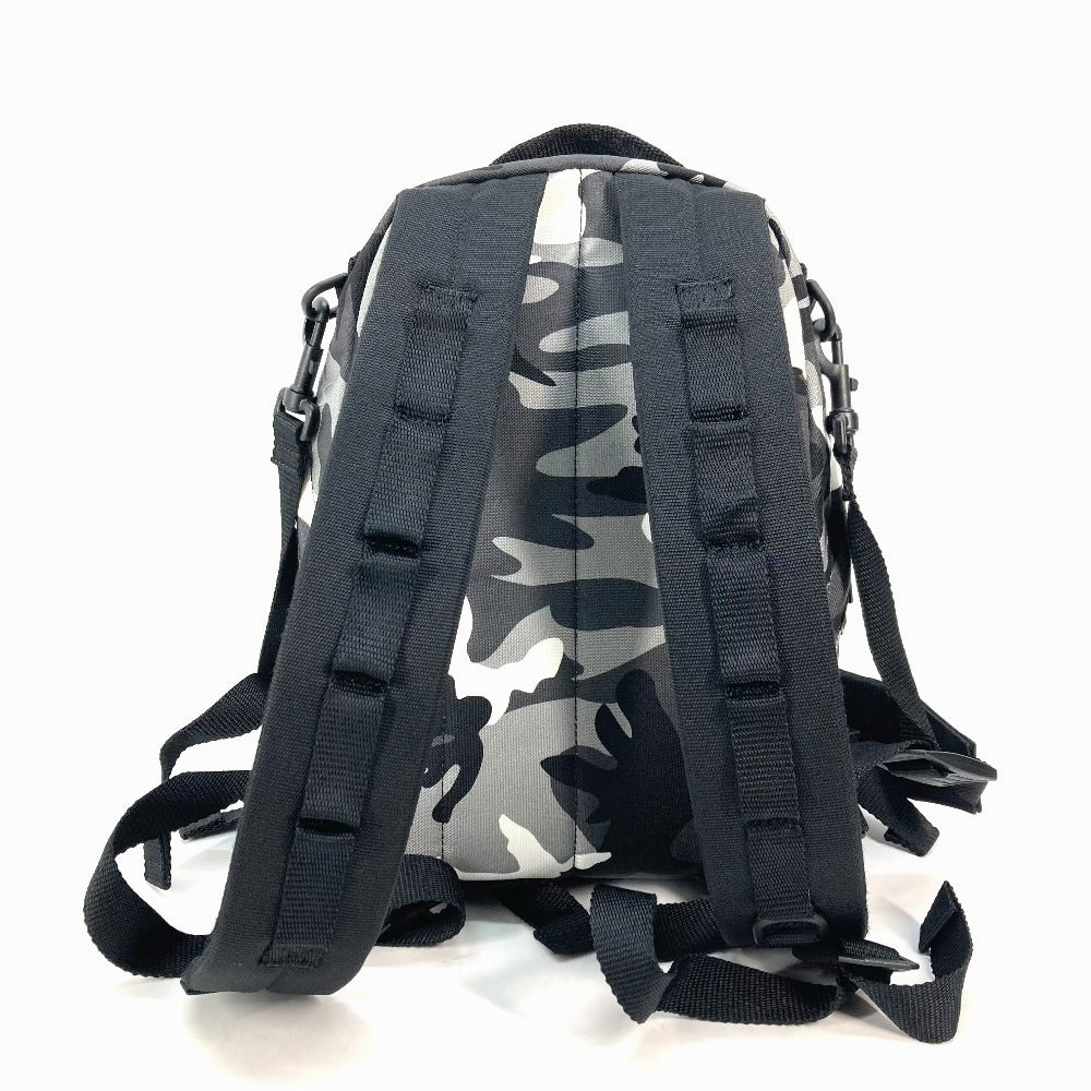 BALENCIAGA 6440312 カモフラ 迷彩 アーミー バックパック カバン ショルダーバッグ 2WAY リュックサック キャンバス メンズ グレー×ブラック