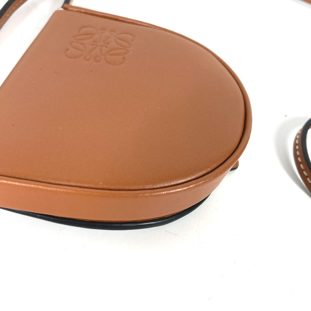 LOEWE 財布 小銭入れ アナグラム ロゴ ストラップ付 斜め掛け コインケース レザー レディース ブラウン