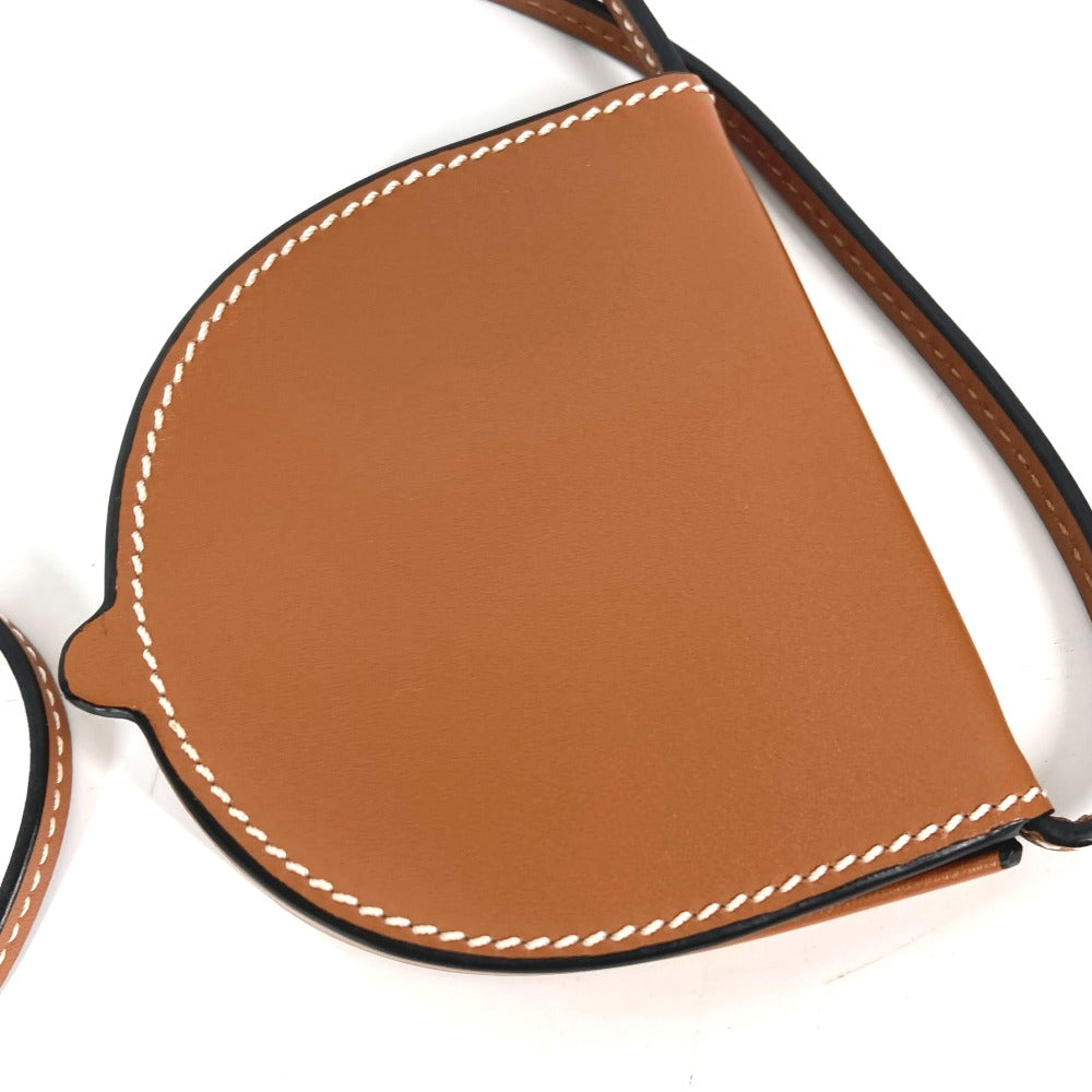 LOEWE 財布 小銭入れ アナグラム ロゴ ストラップ付 斜め掛け コインケース レザー レディース ブラウン