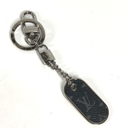LOUIS VUITTON M63618 モノグラムエクリプス ポルトクレ タブ モノグラム ID チャーム キーリング バッグチャーム キーホルダー モノグラムエクリプスキャンバス メンズ シルバー×ブラック