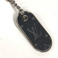 LOUIS VUITTON M63618 モノグラムエクリプス ポルトクレ タブ モノグラム ID チャーム キーリング バッグチャーム キーホルダー モノグラムエクリプスキャンバス メンズ シルバー×ブラック