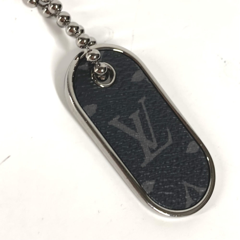 LOUIS VUITTON M63618 モノグラムエクリプス ポルトクレ タブ モノグラム ID チャーム キーリング バッグチャーム キーホルダー モノグラムエクリプスキャンバス メンズ シルバー×ブラック