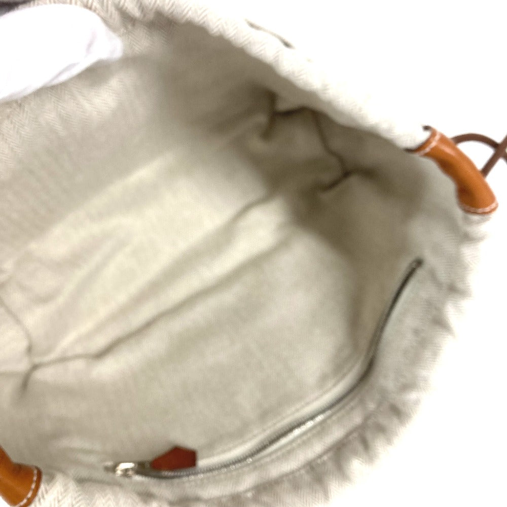HERMES フールビ 25 バッグインバッグ ポーチ トワルシェブロン レディース ベージュ