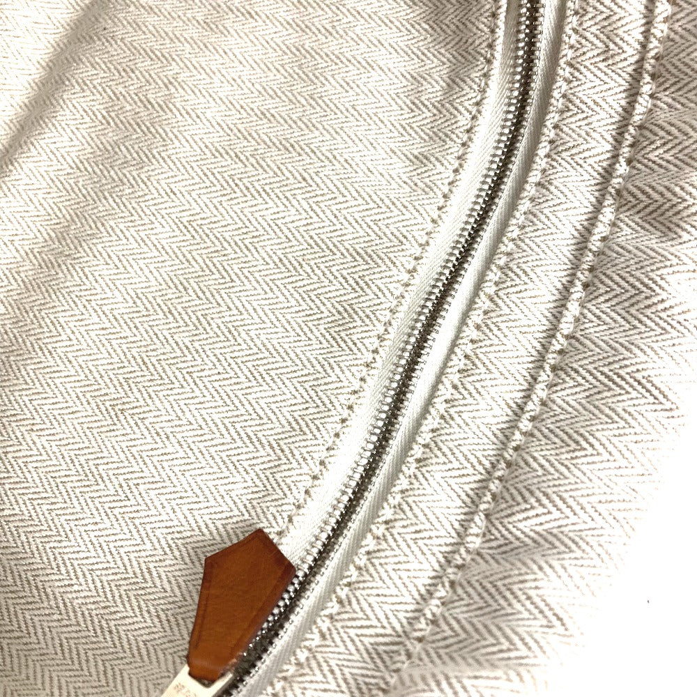 HERMES フールビ 25 バッグインバッグ ポーチ トワルシェブロン レディース ベージュ