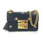 GUCCI 432182 斜め掛け カバン ポシェット PADLOCK ハチ BEE パドロック 蜂 チェーン ショルダーバッグ レザー レディース ブラック