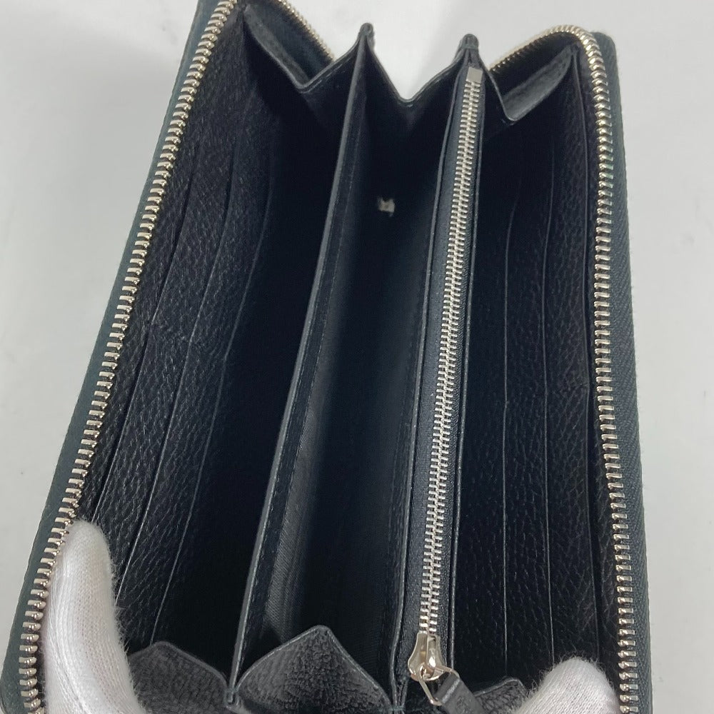 GUCCI 771154 ロングウォレット ロゴ ジップアラウンドウォレット ラウンドファスナー 長財布 レザー メンズ ブラック