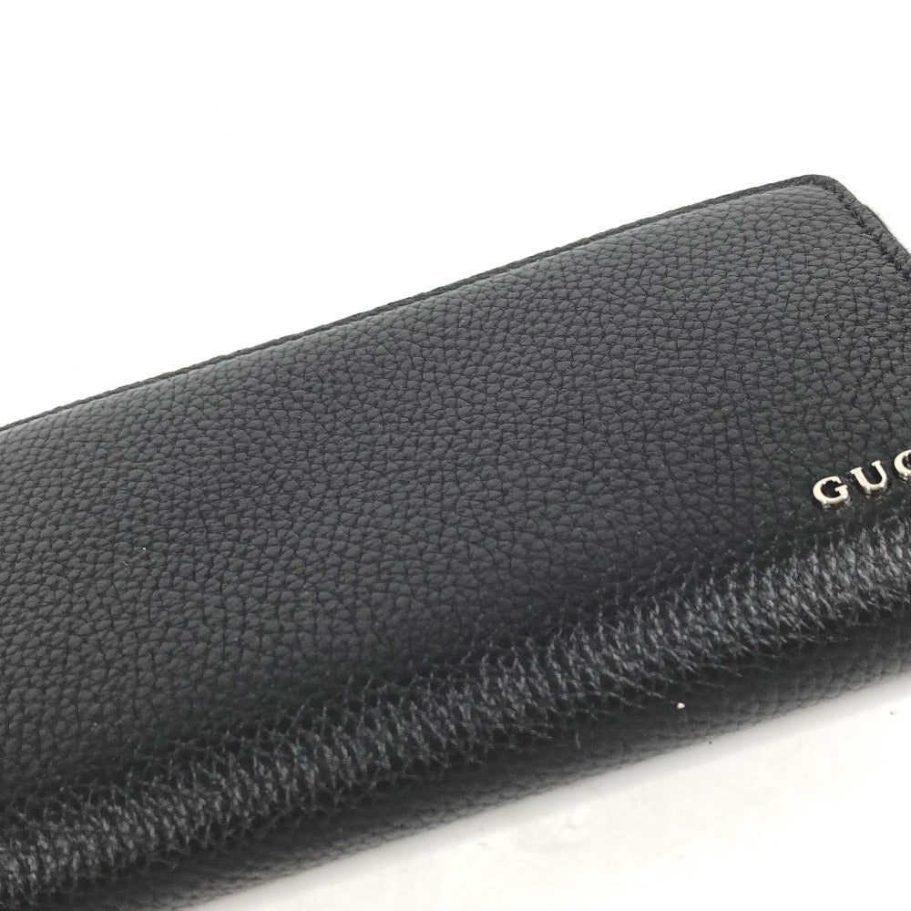 GUCCI 771154 ロングウォレット ロゴ ジップアラウンドウォレット ラウンドファスナー 長財布 レザー メンズ ブラック