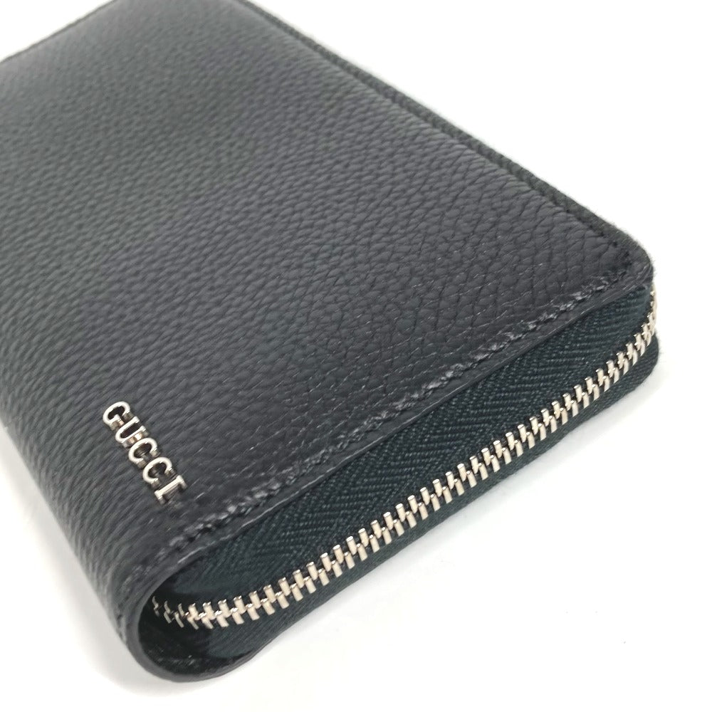 GUCCI 771154 ロングウォレット ロゴ ジップアラウンドウォレット ラウンドファスナー 長財布 レザー メンズ ブラック