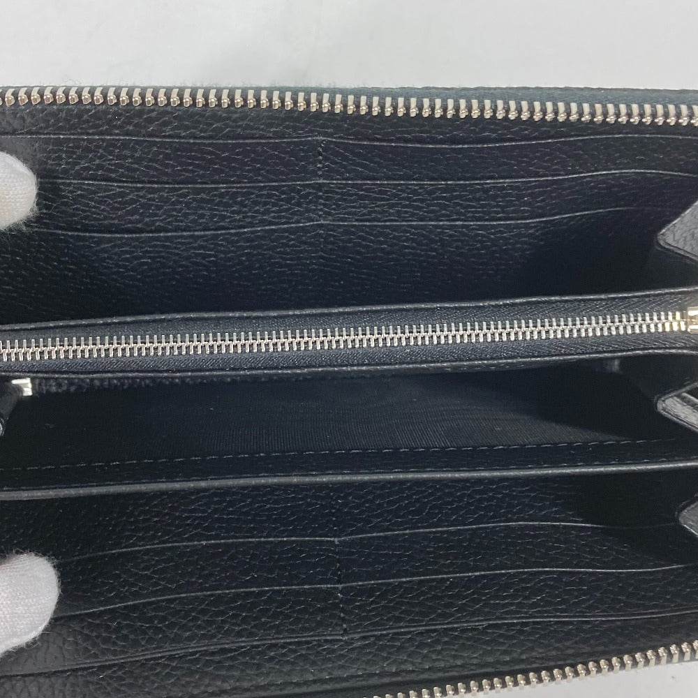 GUCCI 771154 ロングウォレット ロゴ ジップアラウンドウォレット ラウンドファスナー 長財布 レザー メンズ ブラック
