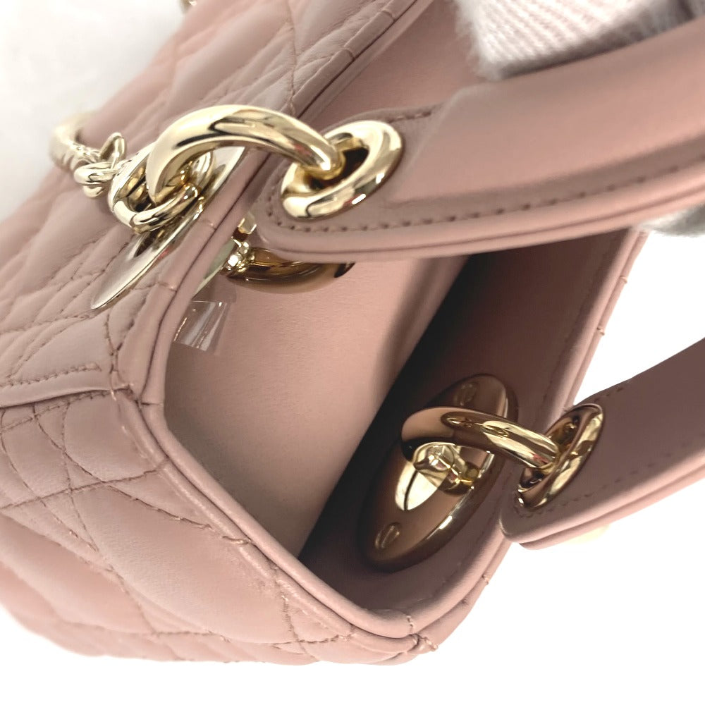 Dior M0505ONGE_M50P レディディオール Lady Dior バッグ ミニ カナージュ チェーン ショルダーバッグ 斜め掛け カバン ハンドバッグ ラムスキン レディース ピンクベージュ系