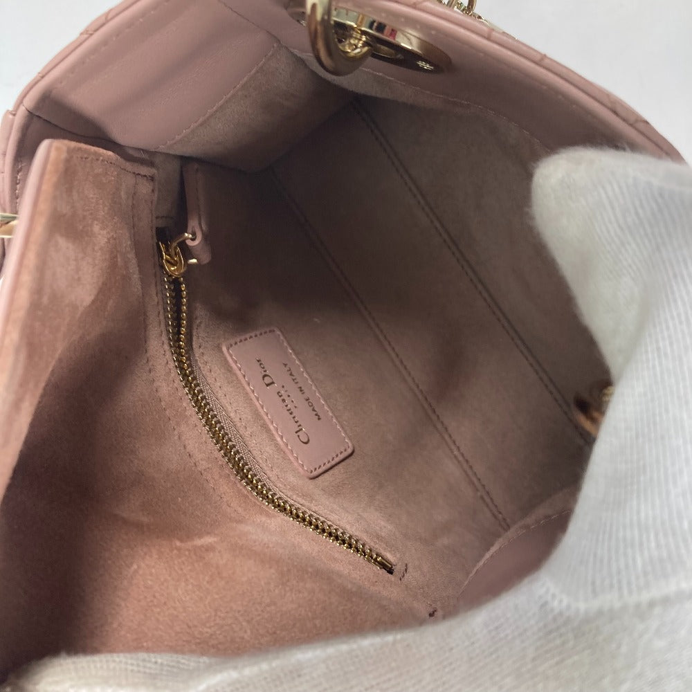 Dior M0505ONGE_M50P レディディオール Lady Dior バッグ ミニ カナージュ チェーン ショルダーバッグ 斜め掛け カバン ハンドバッグ ラムスキン レディース ピンクベージュ系