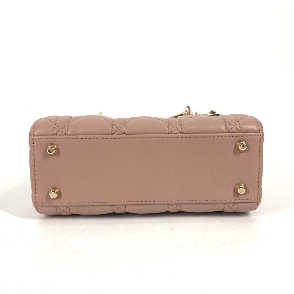 Dior M0505ONGE_M50P レディディオール Lady Dior バッグ ミニ カナージュ チェーン ショルダーバッグ 斜め掛け カバン ハンドバッグ ラムスキン レディース ピンクベージュ系