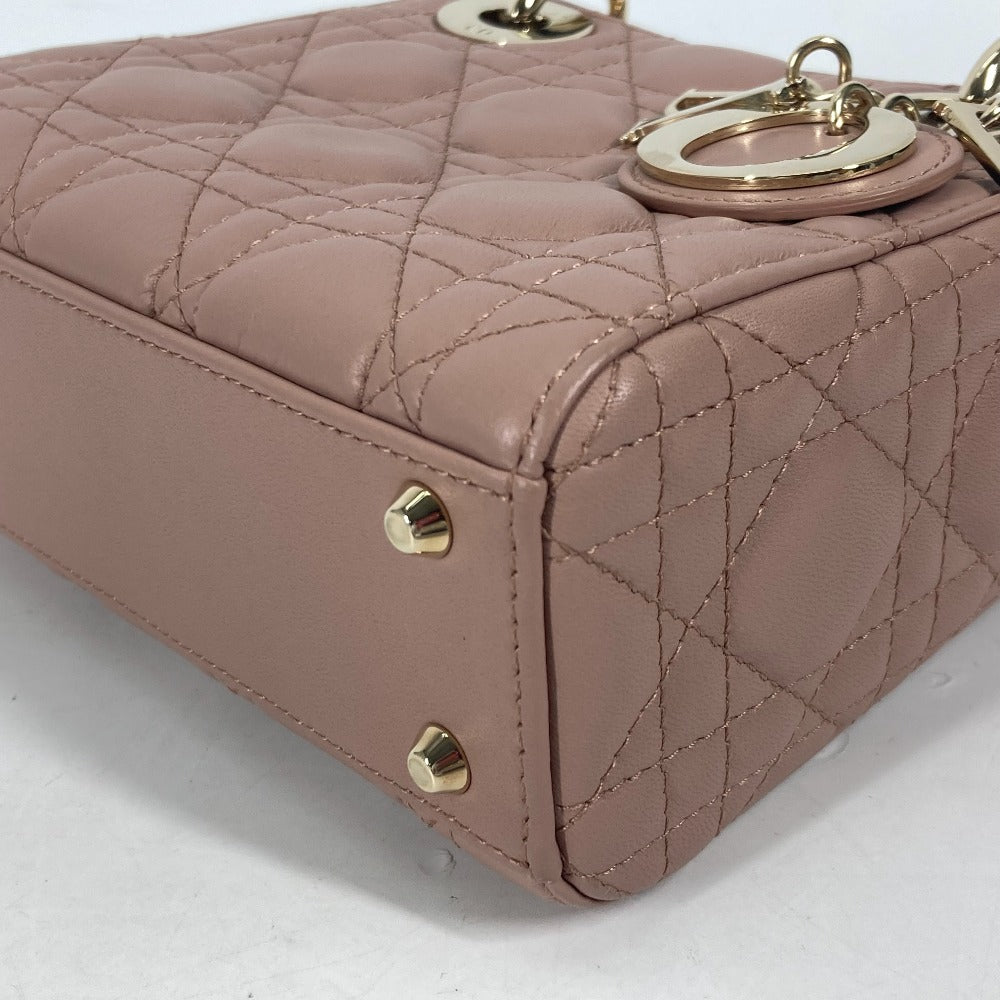 Dior M0505ONGE_M50P レディディオール Lady Dior バッグ ミニ カナージュ チェーン ショルダーバッグ 斜め掛け カバン ハンドバッグ ラムスキン レディース ピンクベージュ系