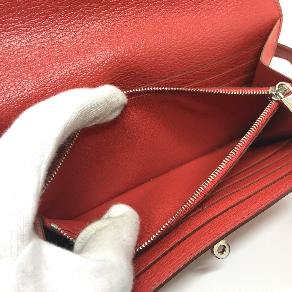 HERMES ロングウォレット ケリーウォレット フラッグ 長財布 エプソン レディース ピンク