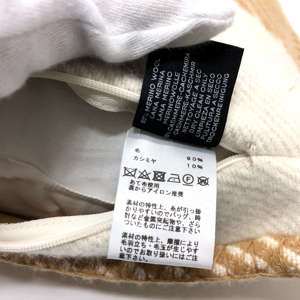 HERMES H103423M クッション 《Hリヴィエラ》 雑貨 インテリア インテリア小物 クッション ウール/カシミヤ レディース サーブル ベージュ