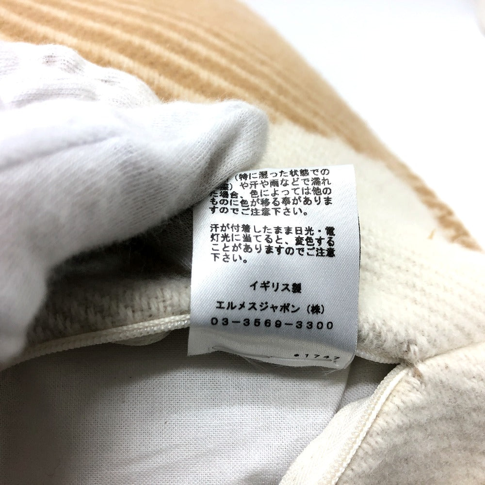 HERMES H103423M クッション 《Hリヴィエラ》 雑貨 インテリア インテリア小物 クッション ウール/カシミヤ レディース サーブル ベージュ
