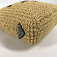 PRADA 1BG422 Basket Bag, Straw Bag, Crochet Triangle Logo, Small Lettering Logo, Tote Bag, Handbag, Raffia, Women's, Natural Beige