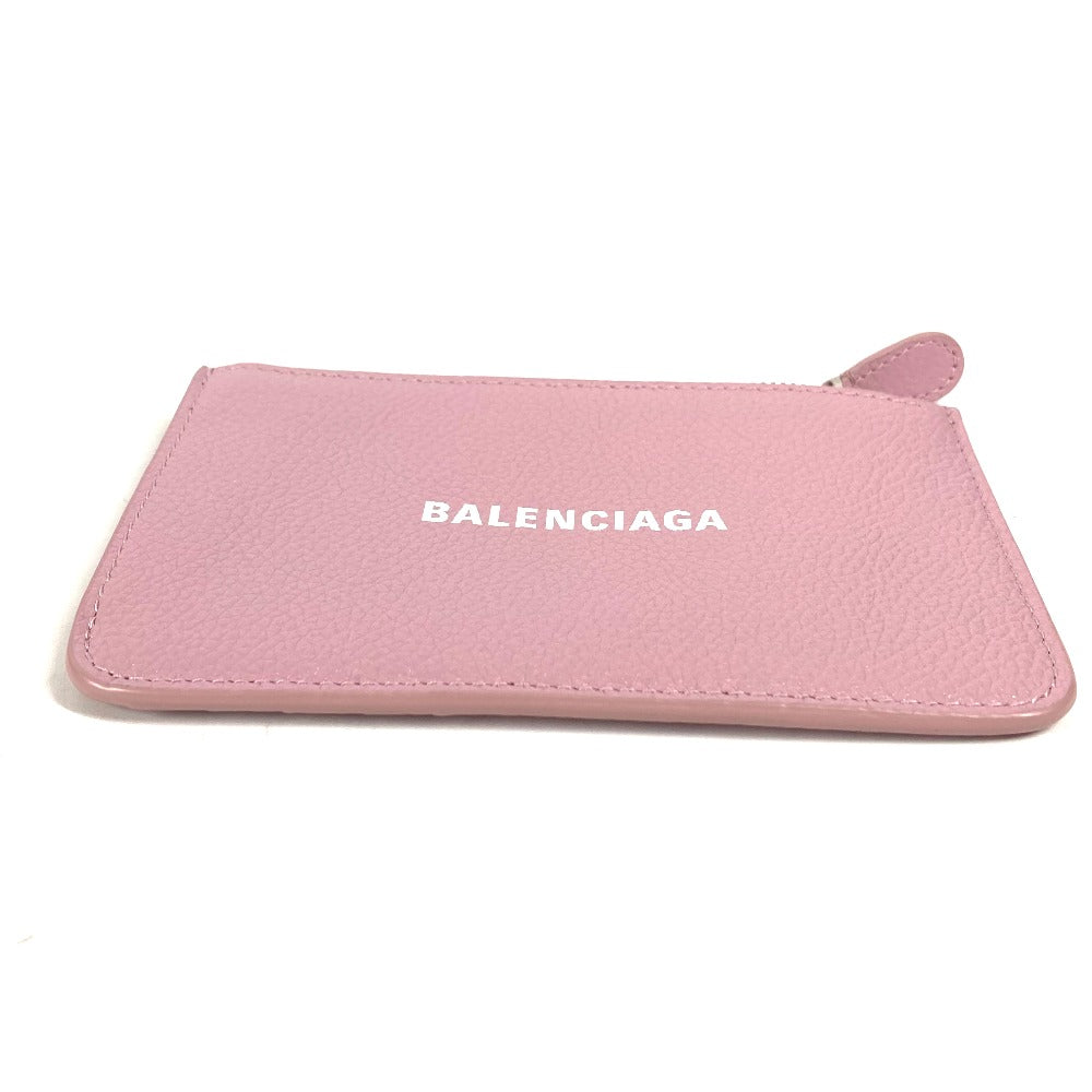 BALENCIAGA 637130 ロゴ フラグメントケース カードケース 名刺入れ パスケース コインケース レザー レディース ピンク