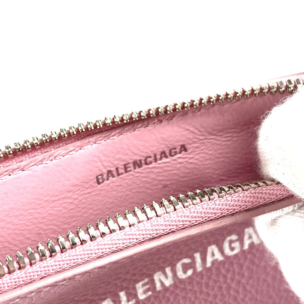 BALENCIAGA 637130 ロゴ フラグメントケース カードケース 名刺入れ パスケース コインケース レザー レディース ピンク