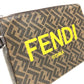 FENDI 7VA564 ズッカ ロゴ カバン セカンドバッグ ストラップ付 クラッチバッグ レザー/キャンバス メンズ ブラウン