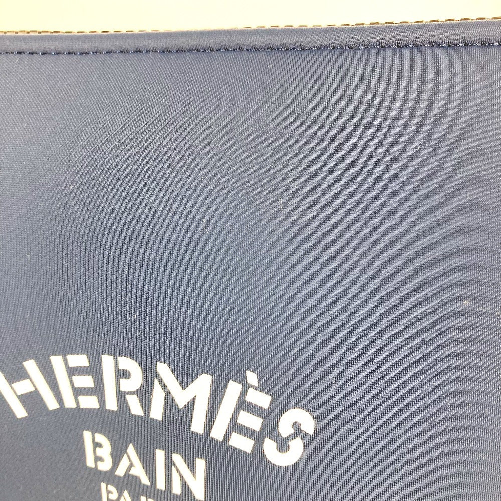 HERMES フラットポーチ ネオバンポーチMM クラッチバッグ カバン コスメポーチ ポーチ ポリアミド レディース ネイビー