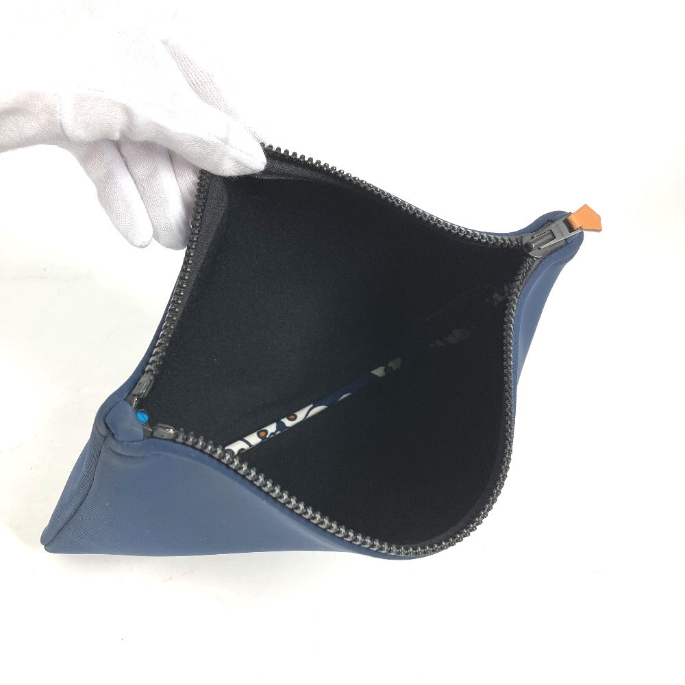 HERMES フラットポーチ ネオバンポーチMM クラッチバッグ カバン コスメポーチ ポーチ ポリアミド レディース ネイビー
