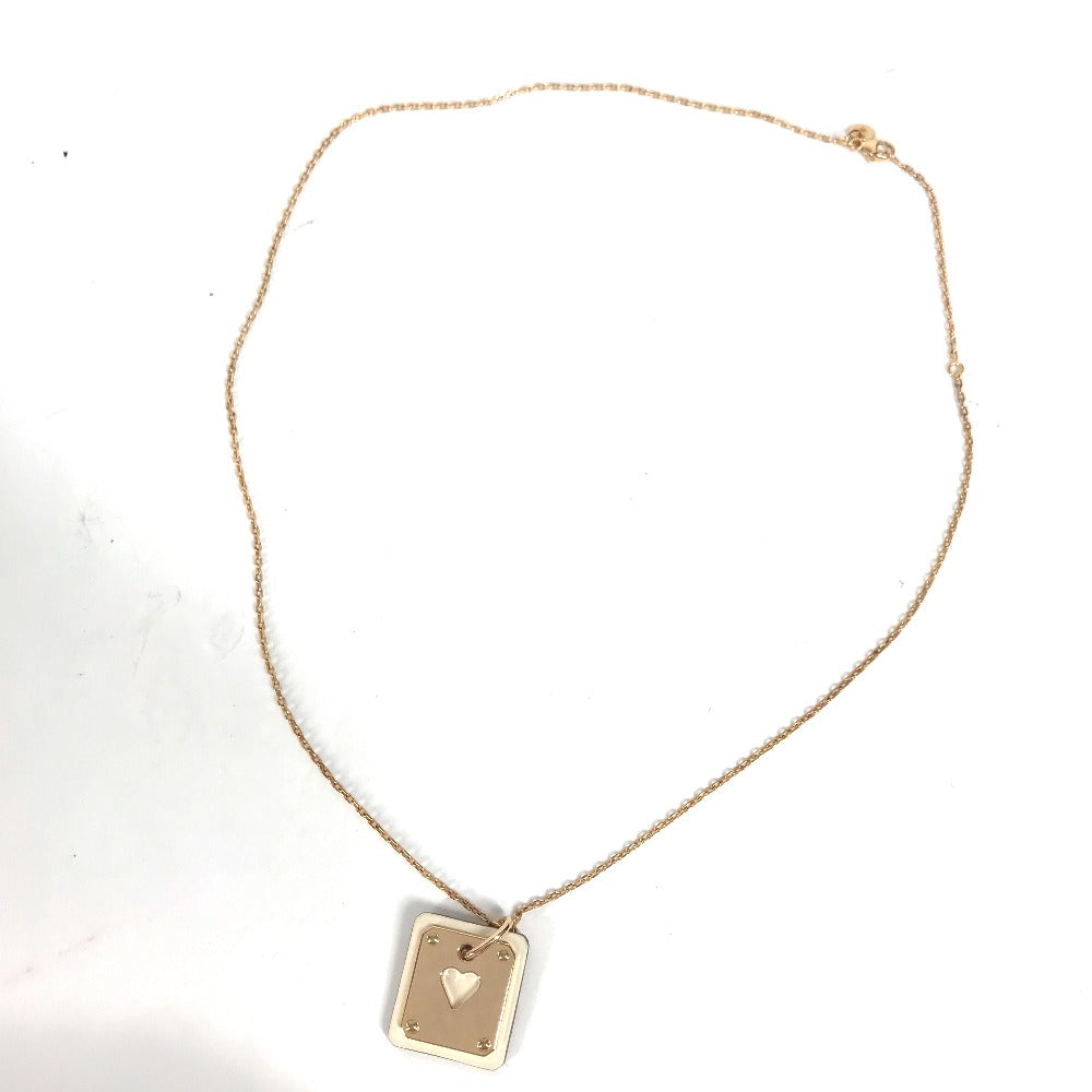 HERMES アクセサリー アスドゥクールPM ハート ペンダント ネックレス メタル レディース ナタ ホワイト×ピンクゴールド