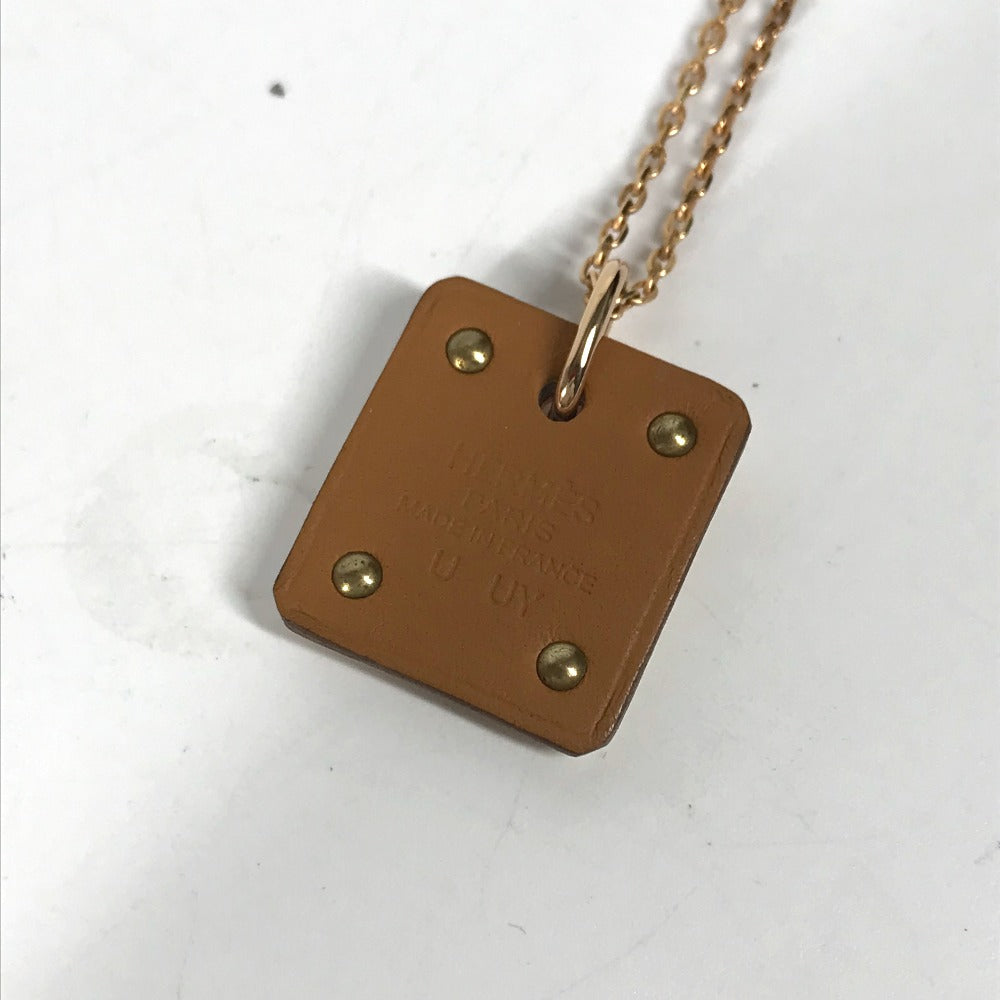 HERMES アクセサリー アスドゥクールPM ハート ペンダント ネックレス メタル レディース ナタ ホワイト×ピンクゴールド
