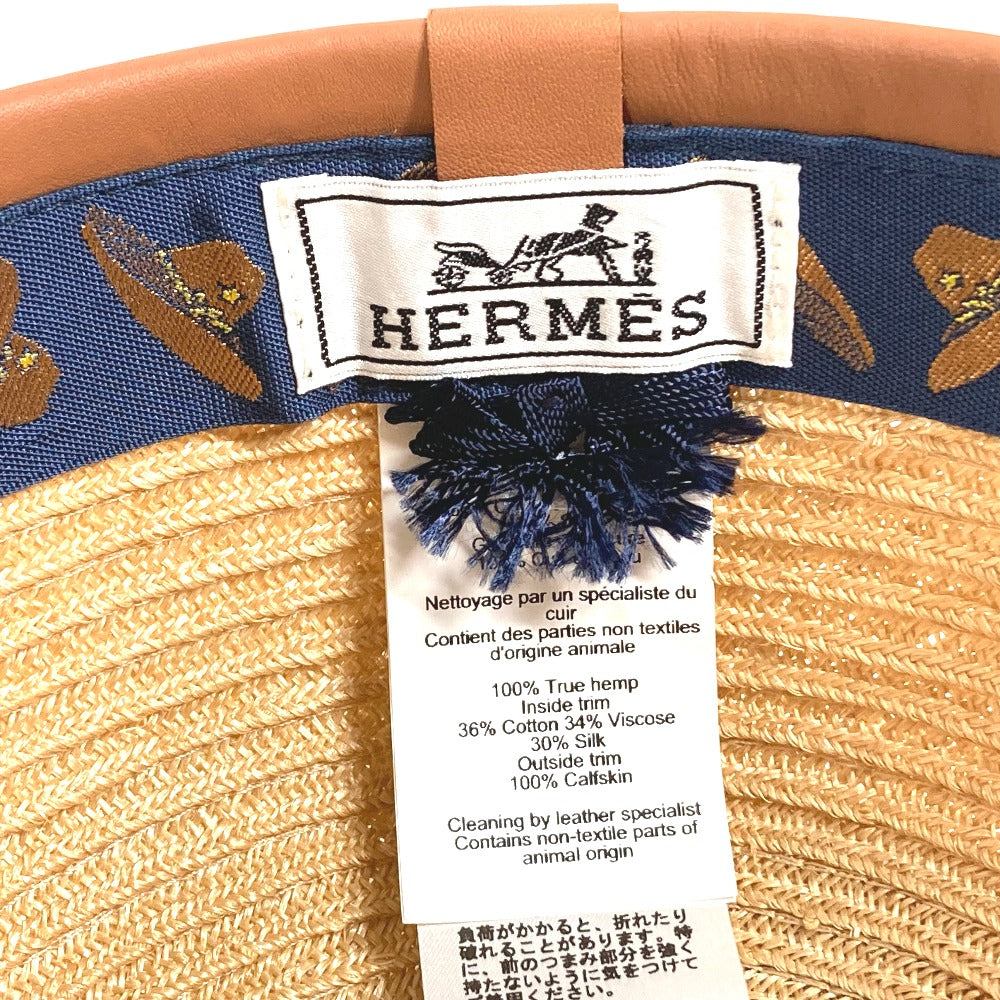 HERMES ロデオ ギャランス キャスケット 麦わら帽子 キャップ ストロー レディース ベージュ