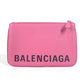 BALENCIAGA 545773 ロゴ VILLE ヴィル ポーチ カバン クラッチバッグ レザー レディース ピンク
