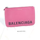 BALENCIAGA 545773 ロゴ VILLE ヴィル ポーチ カバン クラッチバッグ レザー レディース ピンク