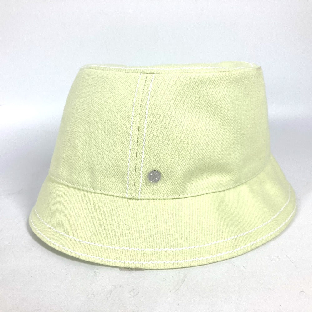 HERMES Stitch Serie Logo Bucket Hat, Cotton, Women's, Light Green