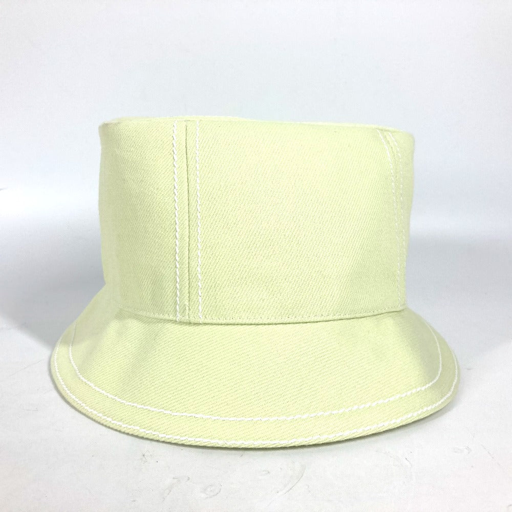 HERMES Stitch Serie Logo Bucket Hat, Cotton, Women's, Light Green