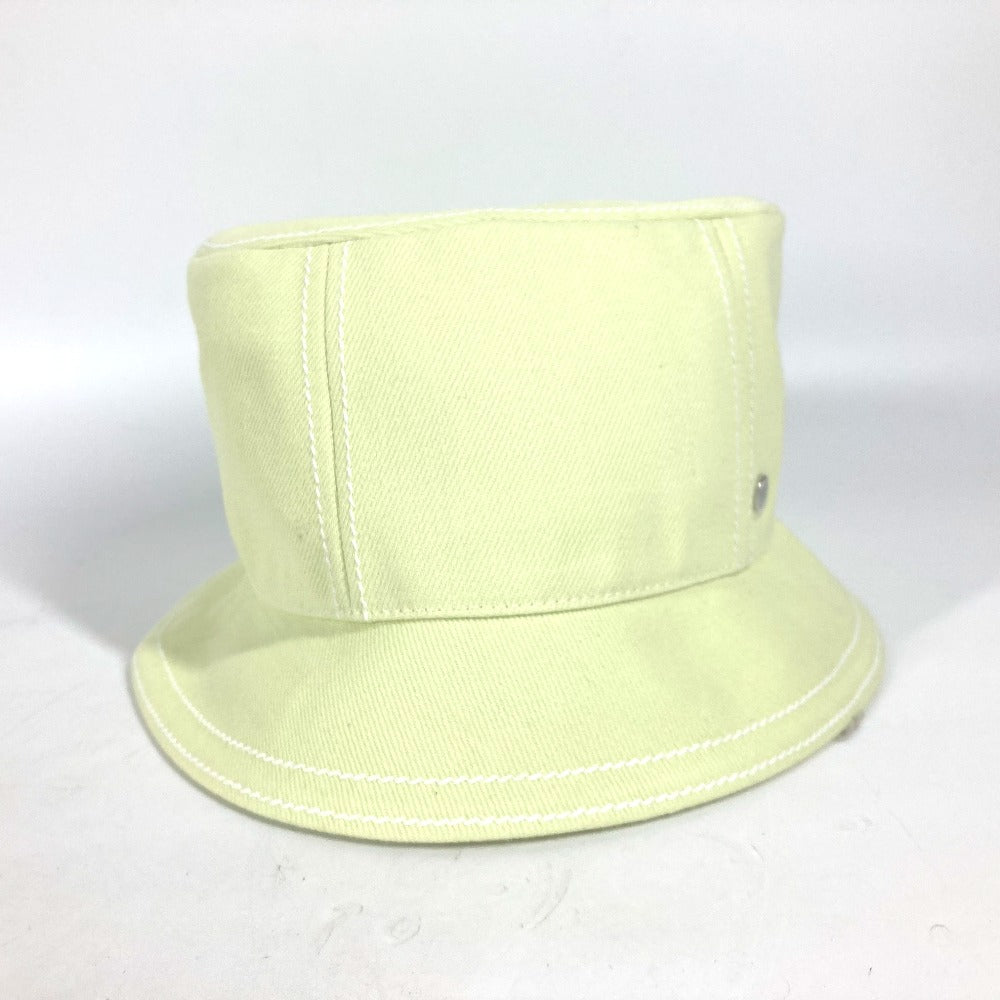 HERMES Stitch Serie Logo Bucket Hat, Cotton, Women's, Light Green