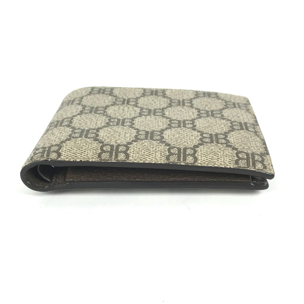 GUCCI 680403 BALENCIAGA バレンシアガ コラボ ザ ハッカー プロジェクト コンパクトウォレット 2つ折り財布 メンズ ベージュ