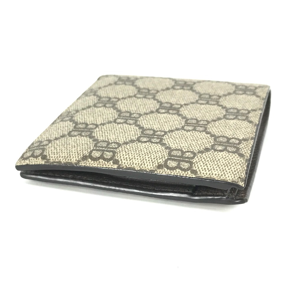 GUCCI 680403 BALENCIAGA バレンシアガ コラボ ザ ハッカー プロジェクト コンパクトウォレット 2つ折り財布 メンズ ベージュ