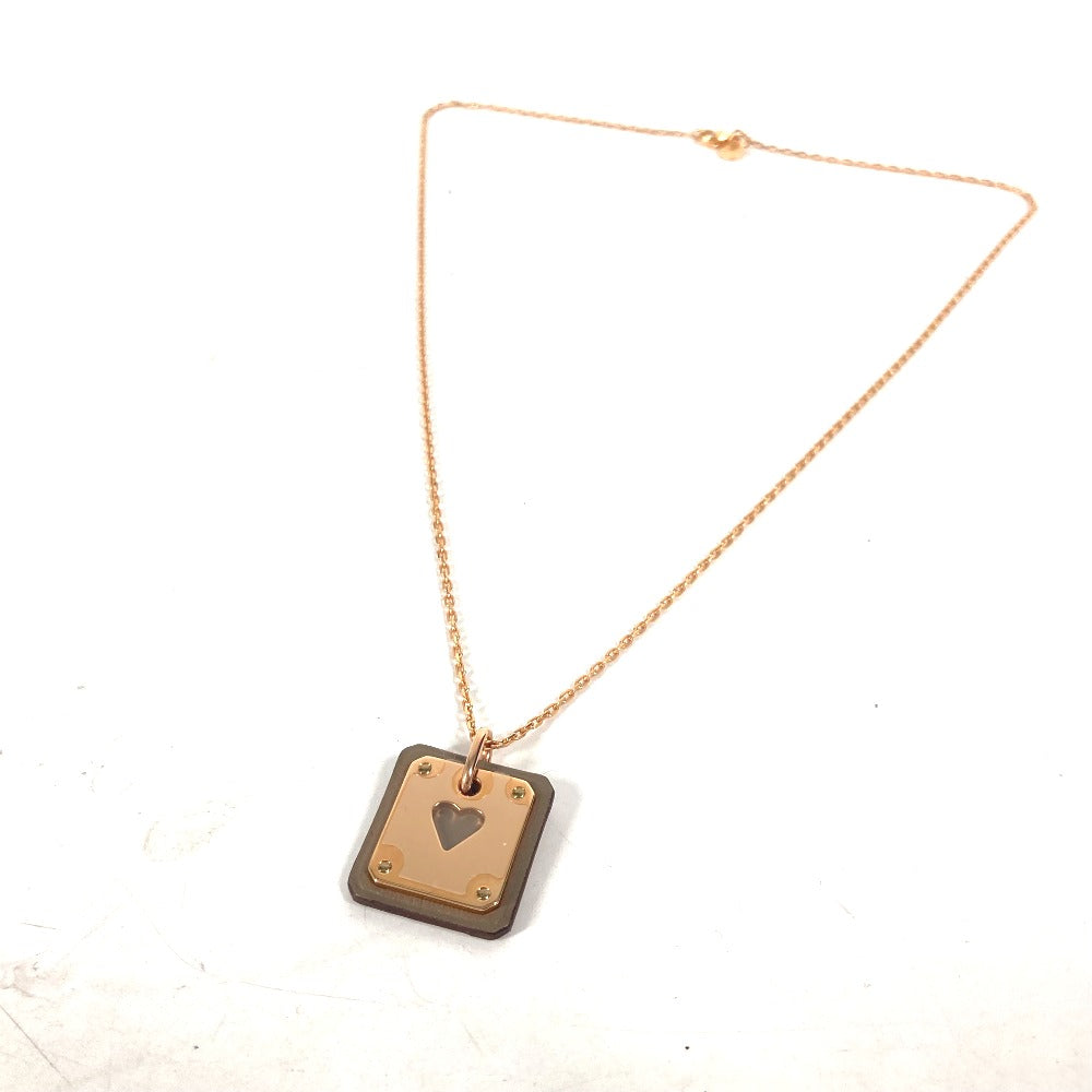 HERMES ハート チェーン アスドゥクールPM ペンダント	アクセサリー ネックレス メタル レディース エトゥープ グレー×ピンクゴールド