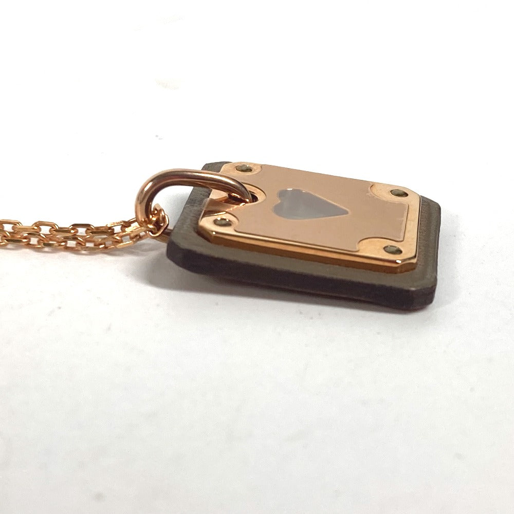 HERMES ハート チェーン アスドゥクールPM ペンダント	アクセサリー ネックレス メタル レディース エトゥープ グレー×ピンクゴールド